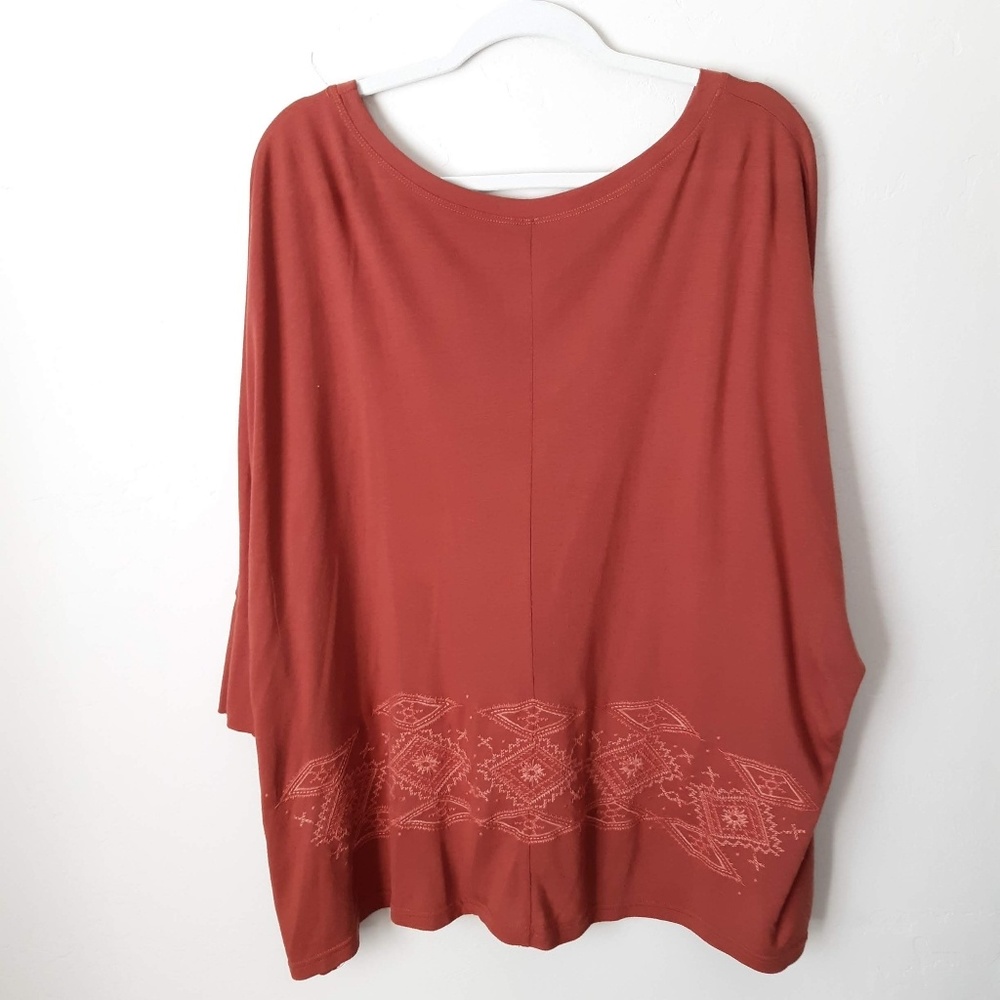 Monoreno Oversized Tunic Size Large Rust - image 2
